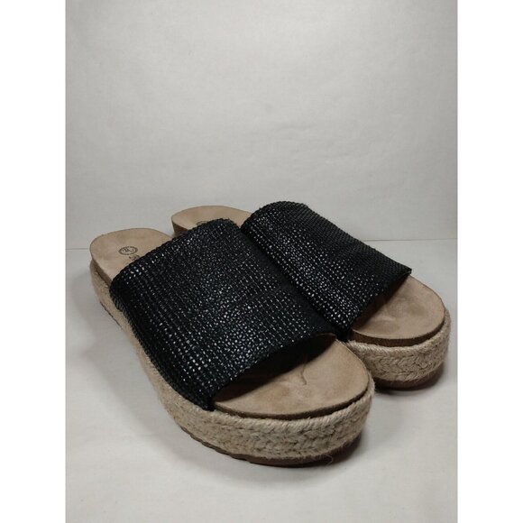 Bella Vita Shoes - BELLA VITA Satara Women’s Size 9 W Sandals Black Espadrille Slip On Woven